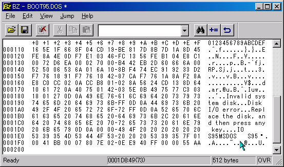 u[gZN^[t@C(boot95.dos)̃oCiҏW